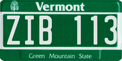 VT license plate ZIB113