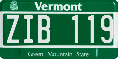 VT license plate ZIB119