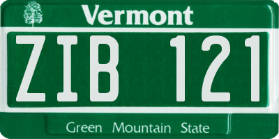 VT license plate ZIB121
