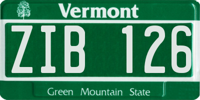 VT license plate ZIB126
