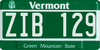 VT license plate ZIB129