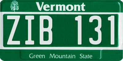 VT license plate ZIB131
