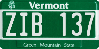 VT license plate ZIB137