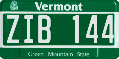 VT license plate ZIB144