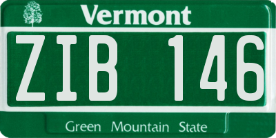 VT license plate ZIB146
