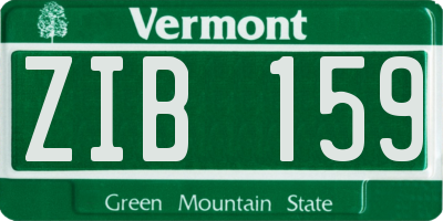 VT license plate ZIB159