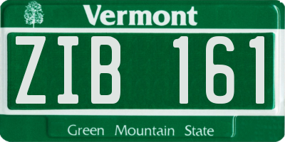 VT license plate ZIB161