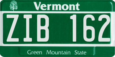VT license plate ZIB162