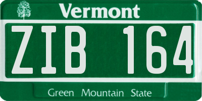 VT license plate ZIB164