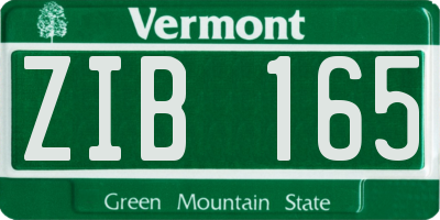 VT license plate ZIB165