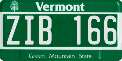 VT license plate ZIB166