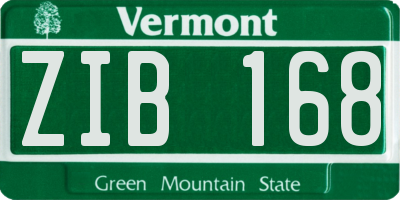 VT license plate ZIB168