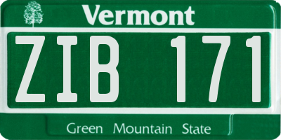 VT license plate ZIB171