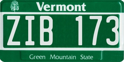 VT license plate ZIB173