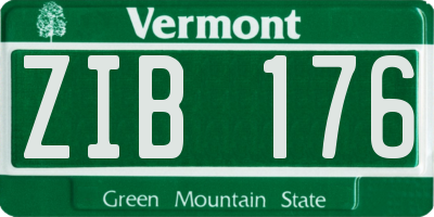 VT license plate ZIB176