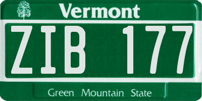 VT license plate ZIB177