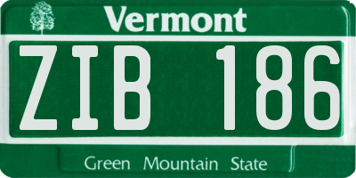 VT license plate ZIB186