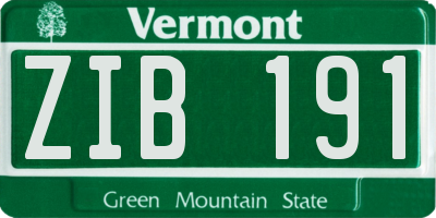 VT license plate ZIB191
