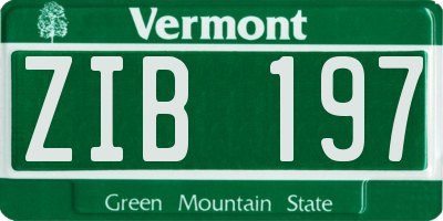 VT license plate ZIB197