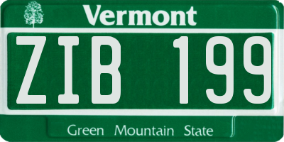 VT license plate ZIB199