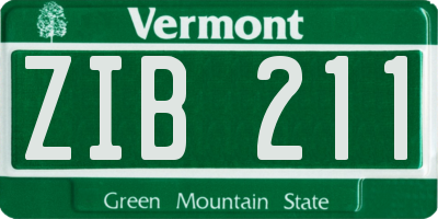VT license plate ZIB211