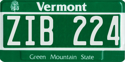 VT license plate ZIB224