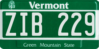 VT license plate ZIB229
