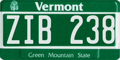 VT license plate ZIB238