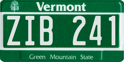 VT license plate ZIB241
