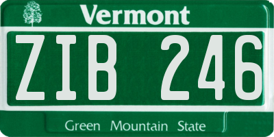 VT license plate ZIB246