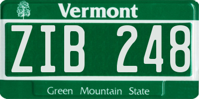 VT license plate ZIB248