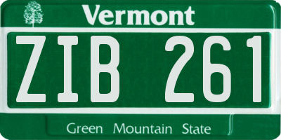 VT license plate ZIB261