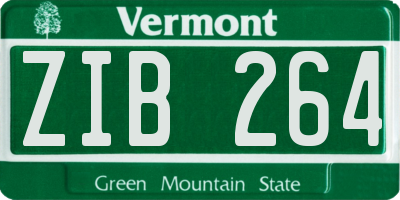VT license plate ZIB264