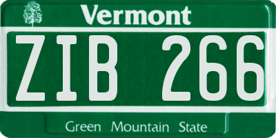 VT license plate ZIB266