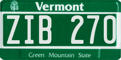 VT license plate ZIB270