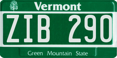 VT license plate ZIB290