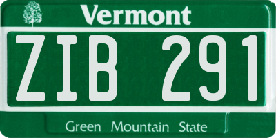 VT license plate ZIB291