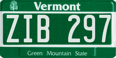 VT license plate ZIB297