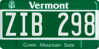 VT license plate ZIB298