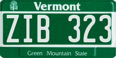 VT license plate ZIB323