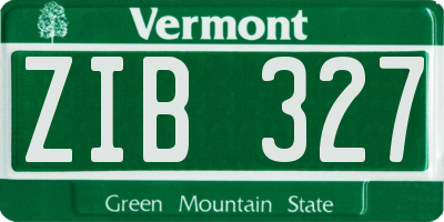 VT license plate ZIB327