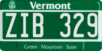 VT license plate ZIB329