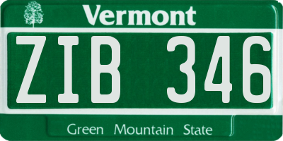 VT license plate ZIB346