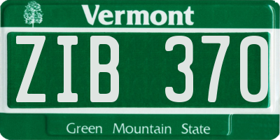 VT license plate ZIB370