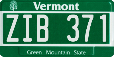 VT license plate ZIB371