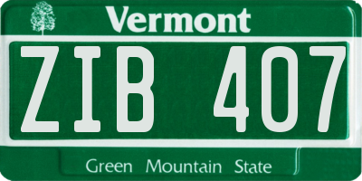 VT license plate ZIB407