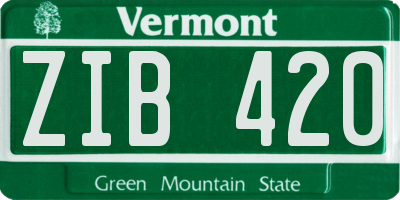 VT license plate ZIB420