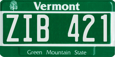 VT license plate ZIB421