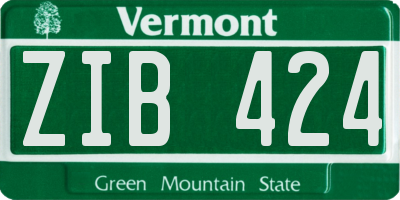 VT license plate ZIB424