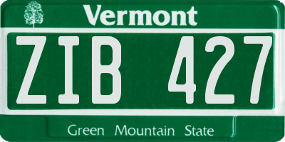 VT license plate ZIB427